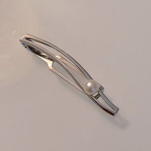 Mikimoto Silver Pearl Tie Clip